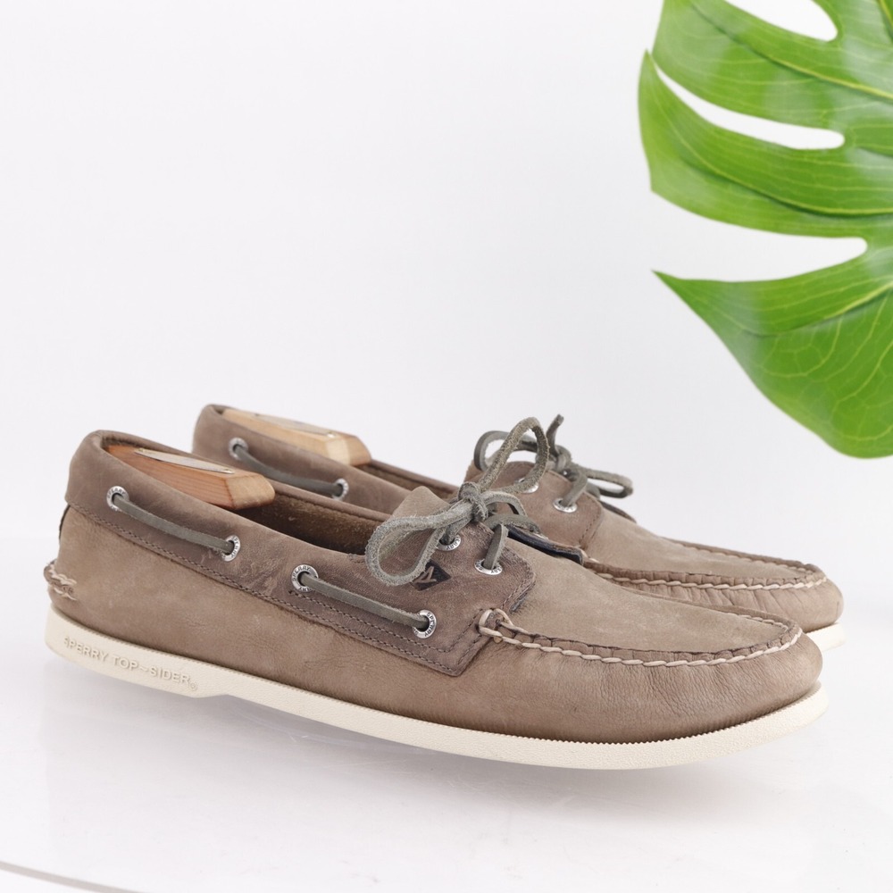 Sperry Mens A/O Boat Shoe Size 11.5 Light Brown Leather Slip On Loafers Yacht - Picture 13 of 13